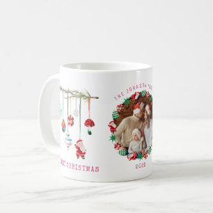 Caneca De Café Calendário de Fotos Colorido Simples Feliz Natal