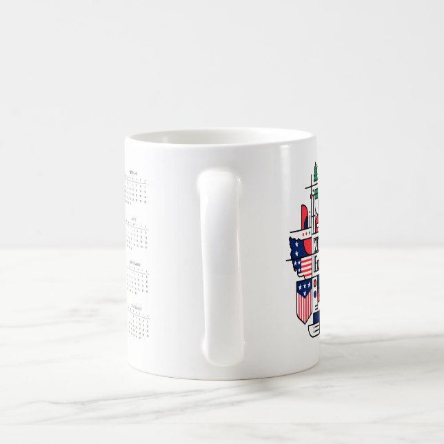 Caneca De Café Calendário de futebol 2026 EUA, Canadá, México (Alça)