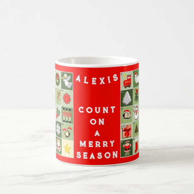 Caneca De Café Calendário do Advento em Miniatura de Natal (Centro)