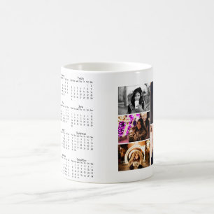 Caneca De Café Calendário do Ano 2025 5 Colagem de Fotos 