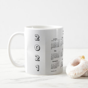 Caneca De Café Calendário do Café Silver Shimmer 2021 por Janz