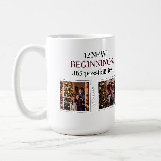 Caneca De Café Calendário Personalizado de Foto da Família de ete (Esquerda)