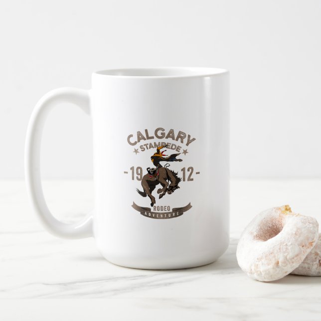 Caneca De Café Calgary Stampede Rodeo | Clássica #15 (Com Donut)