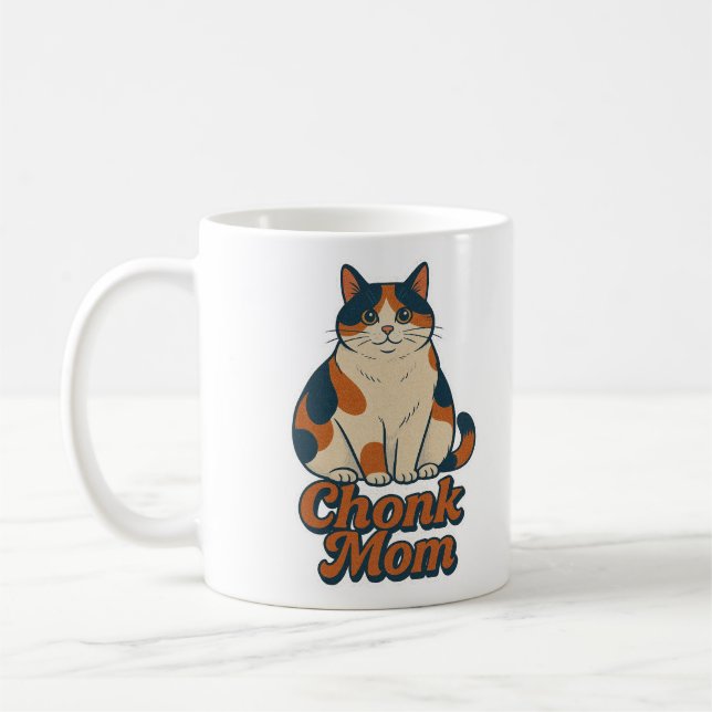 Caneca De Café Calico Cat Chonk Mãe (Esquerda)