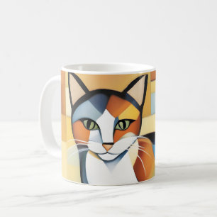 Caneca De Café Calico Cubism A Feline