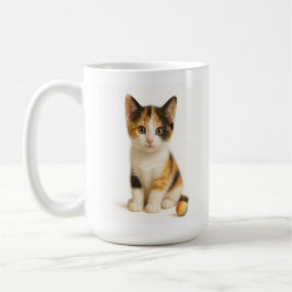 Caneca De Café Calico Curiosity - Kitten com Coluna Colorido Pop