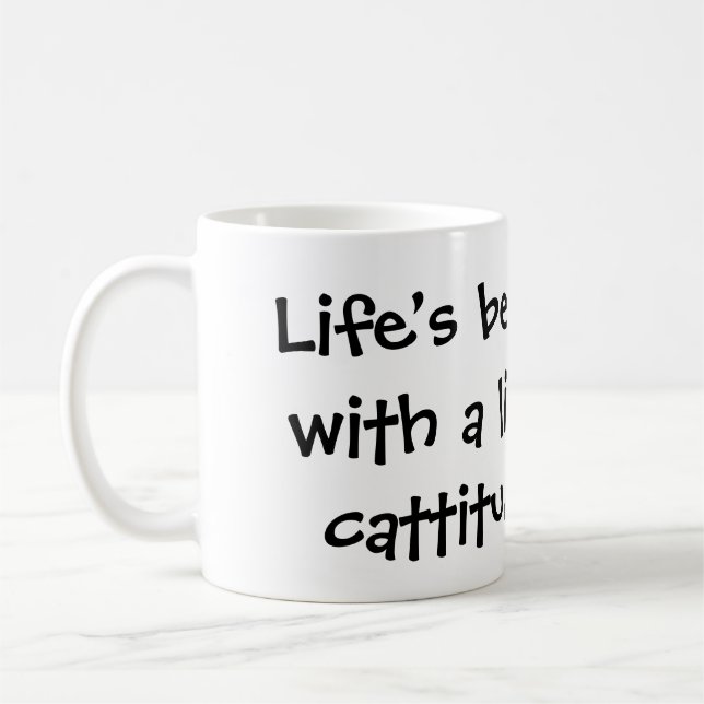 Caneca De Café Calico Kitten Whimsical com Cattitude (Esquerda)