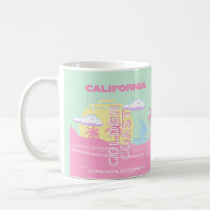 Caneca De Café California, Beach, Viagem Art, Preppy