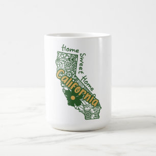 Caneca De Café California Floral Doodles
