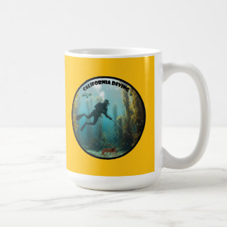 Caneca De Café California Freediving Diver with Fish and Kelp URM