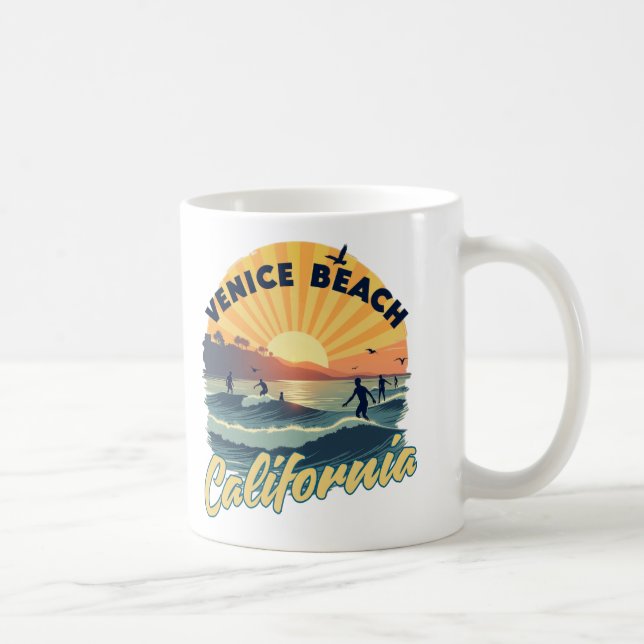 Caneca De Café Califórnia: Paraíso do Surf Ouro (Direita)