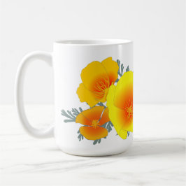 Caneca De Café California Poppy Buquê (sem texto)