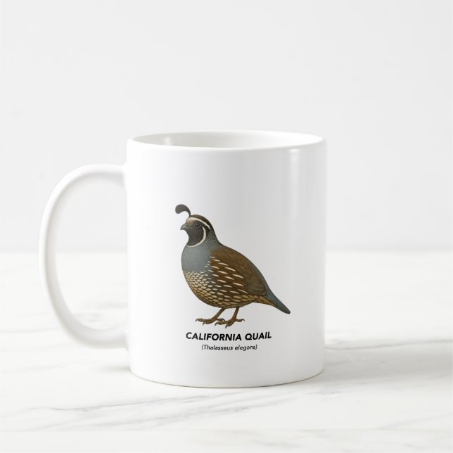 Caneca De Café California Quail - Birds da Califórnia (Esquerda)