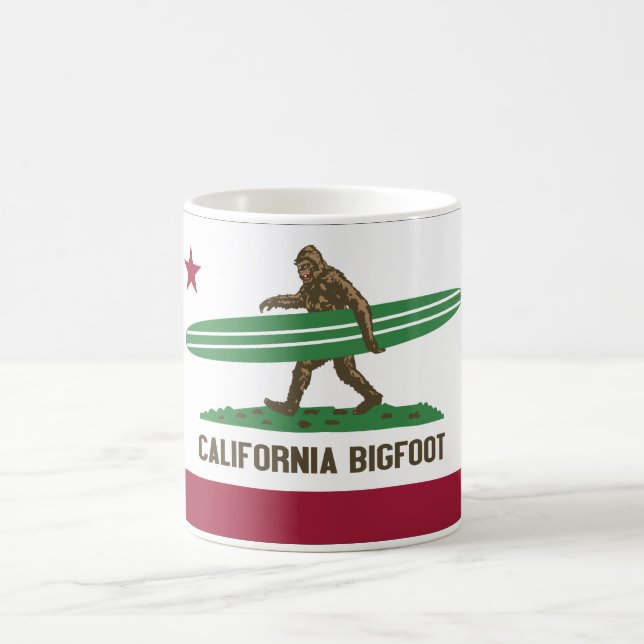 Caneca De Café Califórnia que surfa Bigfoot Longboard (Centro)