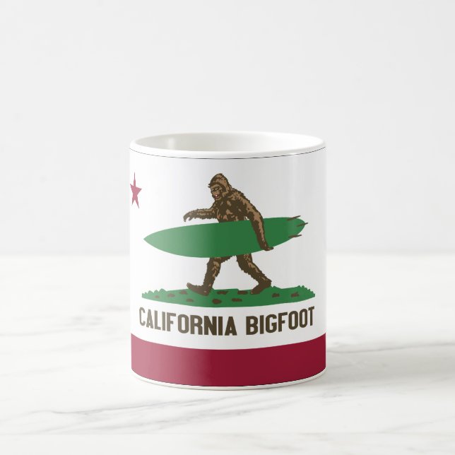 Caneca De Café Califórnia que surfa Bigfoot Shortboard (Centro)