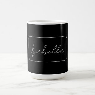 Caneca De Café Caligrafia Black White Plain Creative Modern Name
