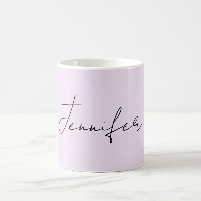 Caneca De Café Caligrafia de Cores Pastéis Elegante Simples Nome (Centro)