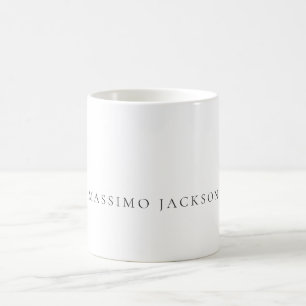 Caneca De Café Caligrafia de Nome Próprio Chic Simples Preto Bran