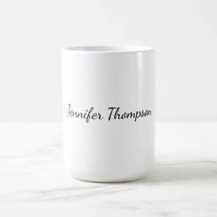 Caneca De Café Caligrafia Elegante Simples Nome Simples