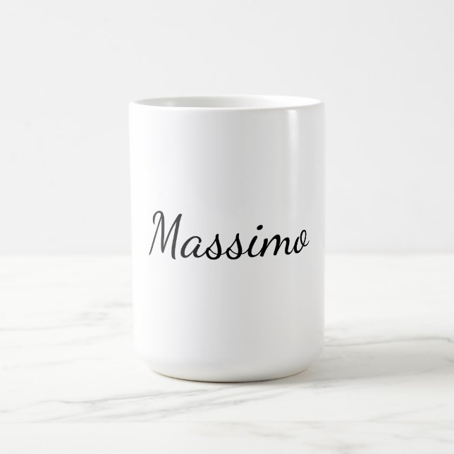 Caneca De Café Caligrafia Elegante Simples Nome Simples (Centro)