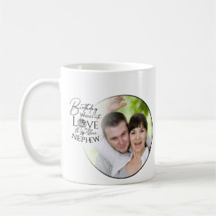 Caneca De Café Caligrafia Foto Personalizada de Aniversário para 