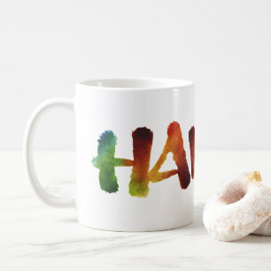 Caneca De Café Caligrafia Havaí da rotulação do envoltório da