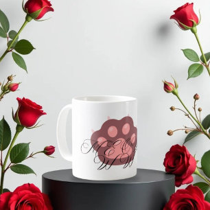 Caneca De Café Caligrafia "MEOW" - Gatinho Adorável