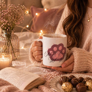Caneca De Café Caligrafia "MEOW" - Gatinho Adorável