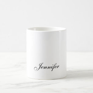 Caneca De Café Caligrafia Moderna Elegante Simples Profissional