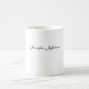 Caneca De Café Caligrafia Moderna Elegante Simples Profissional