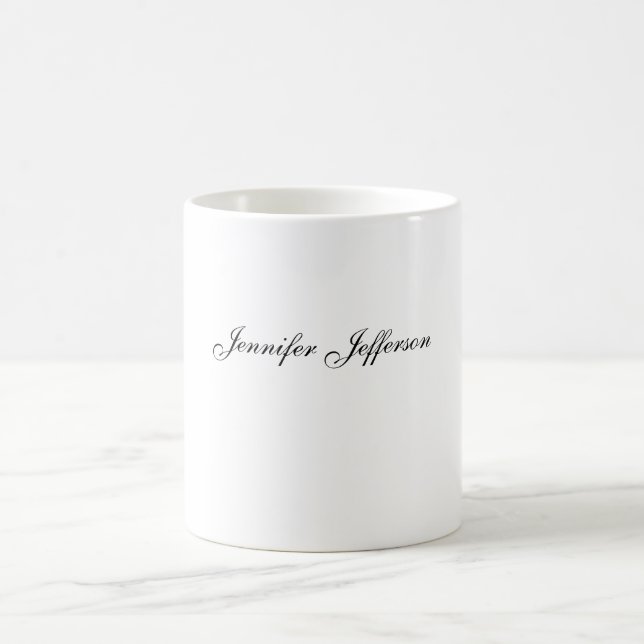Caneca De Café Caligrafia Moderna Elegante Simples Profissional (Centro)