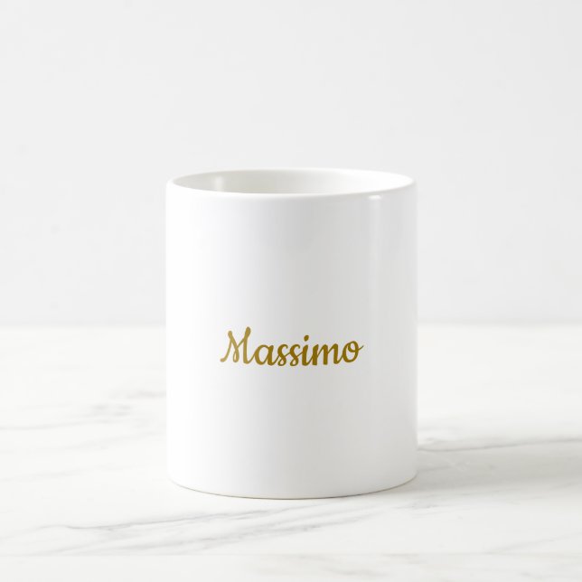 Caneca De Café Caligrafia Profissional Elegante Cor Dourada (Centro)