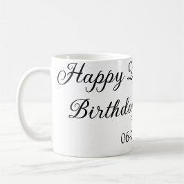 Caneca De Café caligrafia simples segundo aniversário feliz mínim
