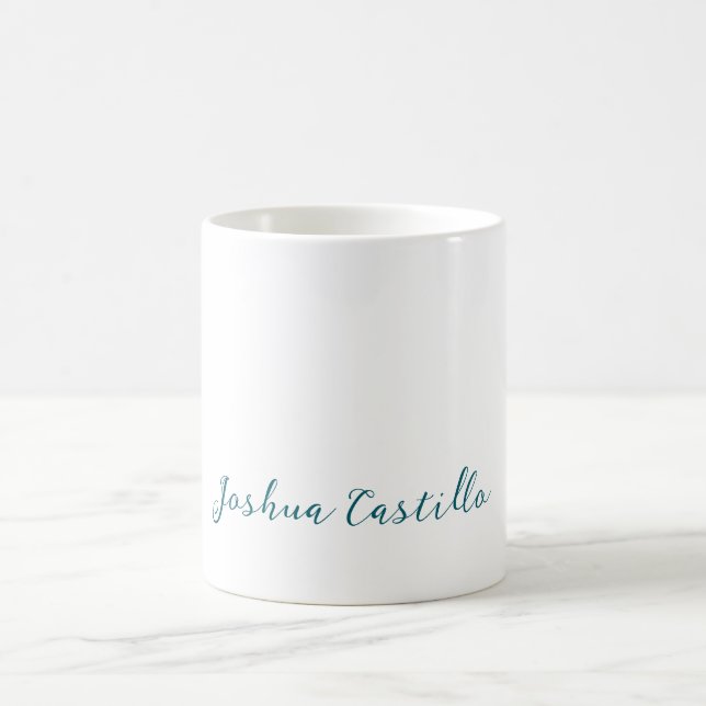 Caneca De Café Caligrafia Simples Simples Nome Profissional (Centro)