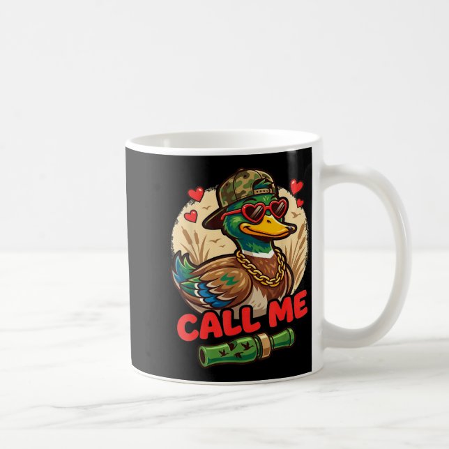 Caneca De Café Call Me Duck Hunting Retro Valentine's Day Men Wom (Direita)