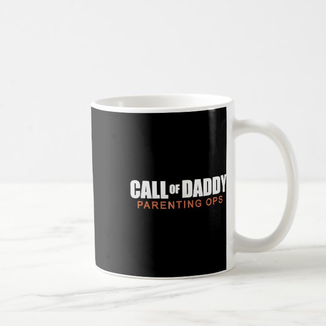 Caneca De Café Call Of Daddy Parenting Ops Gamer Dad Humor  (Direita)