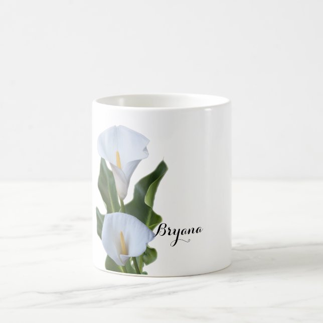 Caneca De Café Calla Lily Flowers Floral Elegante Coffee Mug (Centro)