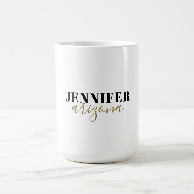 Caneca De Café Calliografia - Placa Elegante Adicionar Nome Própr (Centro)