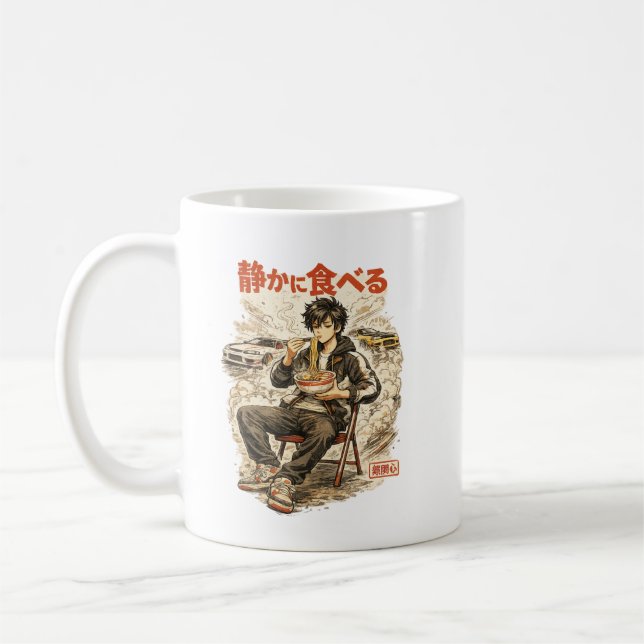 Caneca De Café Calm Amid the Chaos – 静かに食べる (Esquerda)