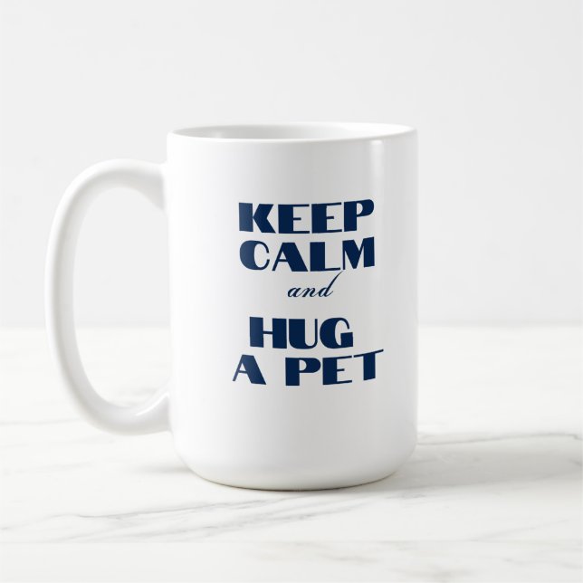 Caneca De Café Calma e abraço um animal (Esquerda)