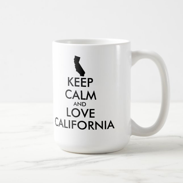 Caneca De Café CALMA E CALIFÓRNIA DE AMOR personalizáveis (Direita)