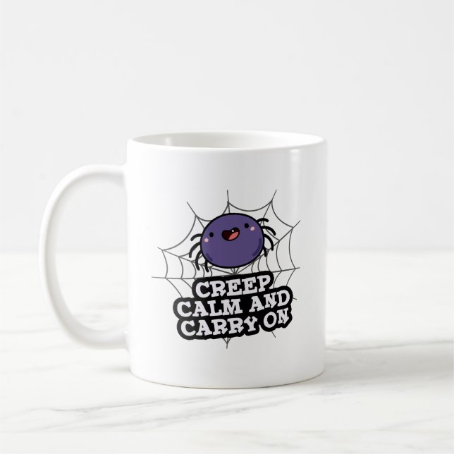 Caneca De Café Calma E Carregar De Aranha Engraçada (Esquerda)