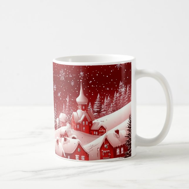 Caneca De Café "Calma em uma Terra Maravilha de inverno!" (Direita)