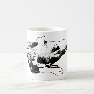 Caneca De Café Calma Superficial — Combinação Pitbull com Paw