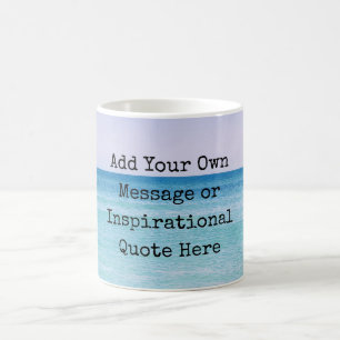 Caneca De Café Calmando Ondas Oceânicas Retro Praia Tropical