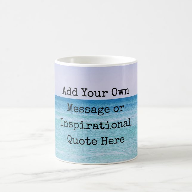 Caneca De Café Calmando Ondas Oceânicas Retro Praia Tropical (Centro)