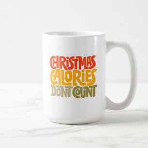 Caneca De Café Calorias de Natal engraçadas Não Conte Design