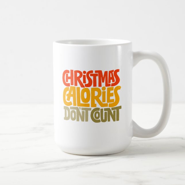 Caneca De Café Calorias de Natal engraçadas Não Conte Design (Direita)