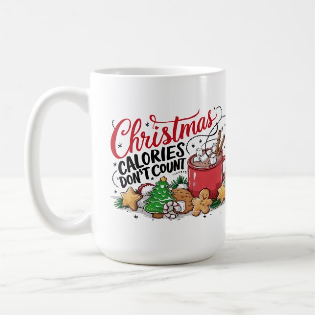 Caneca De Café Calorias de Natal Engraçadas Não Contem (Esquerda)