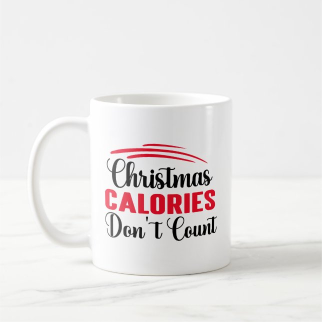 Caneca De Café Calorias de Natal Não Contem Cozinha Engraçada (Esquerda)